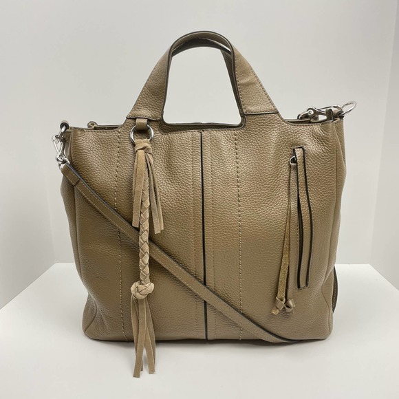 Vince Camuto | Caol Deep Moss Pebble Leather Large Handbag Tote Shoulder Strap - Picture 1 of 15